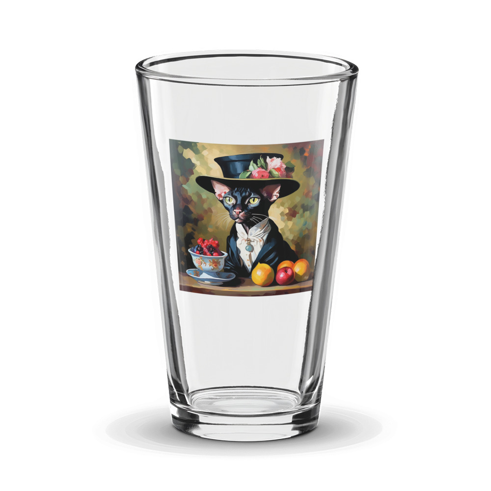 PugMug Custom Black Sphynx Cat Glass Tumbler