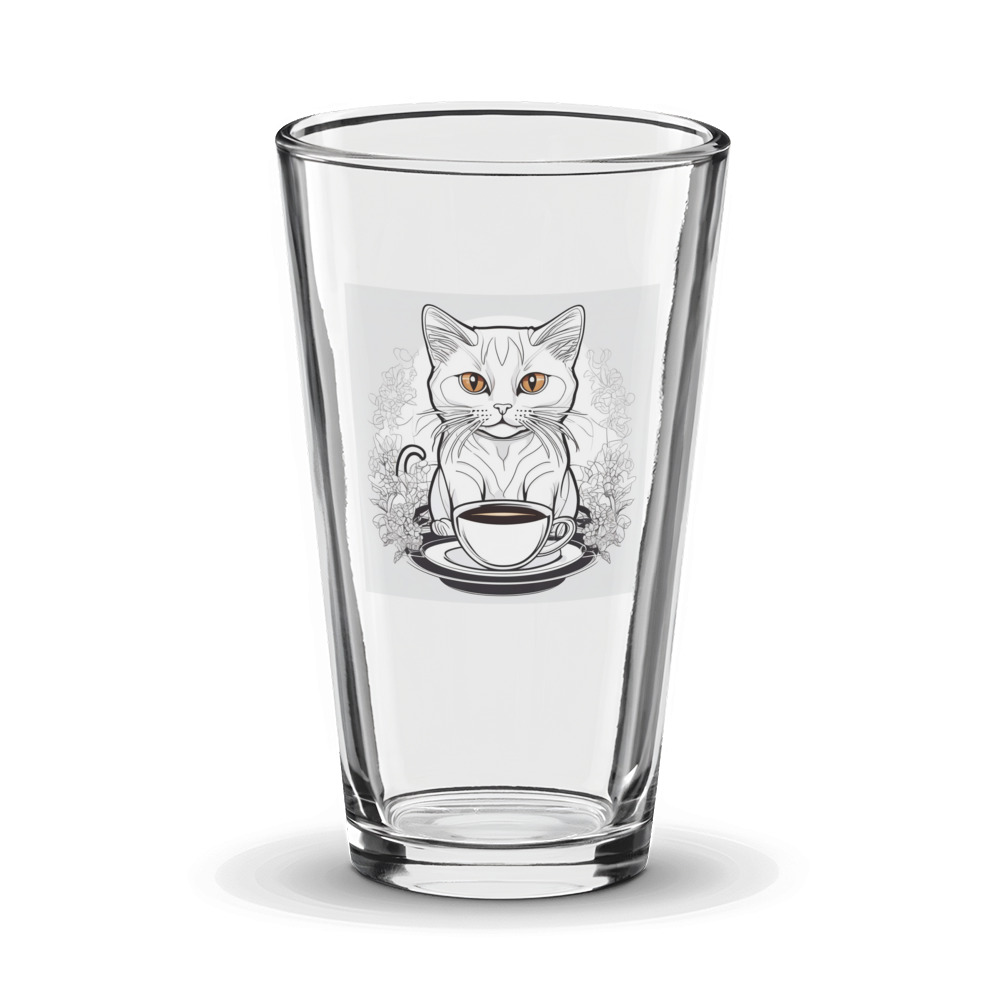PugMug Custom White Companion Cat Glass Tumbler