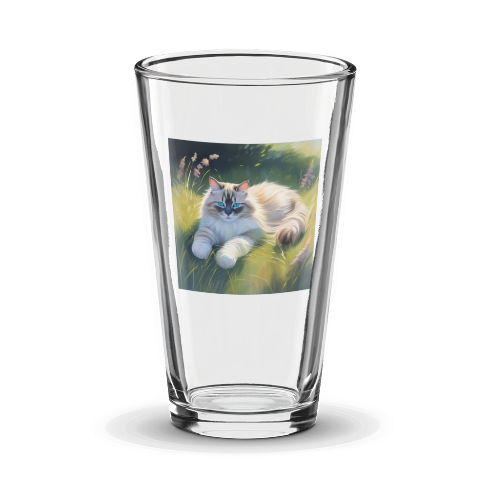 PugMug Custom Tabby Ragdoll Cat Glass Tumbler