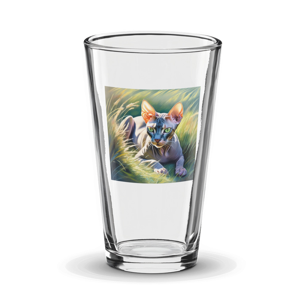 PugMug Custom Tabby Sphynx Cat Glass Tumbler
