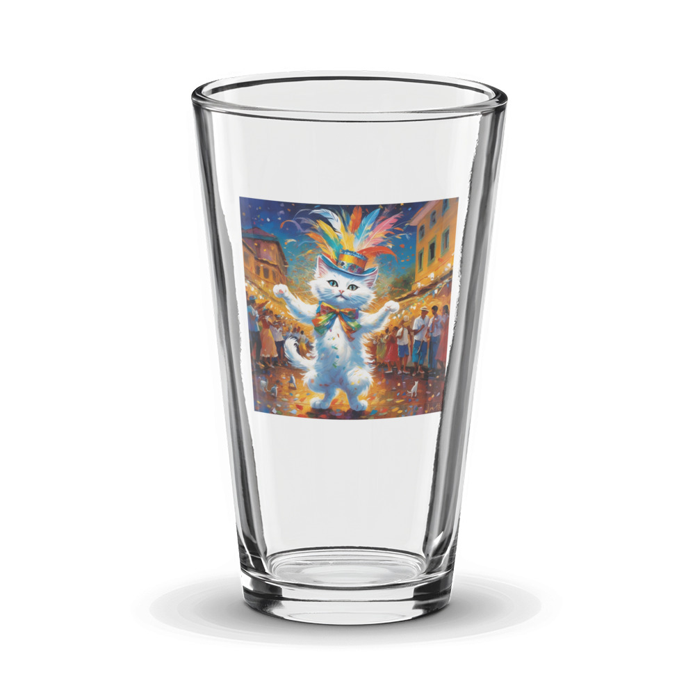 PugMug Custom White Companion Cat Glass Tumbler