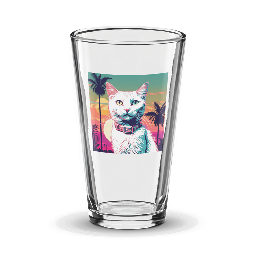 PugMug Custom White Companion Cat Glass Tumbler