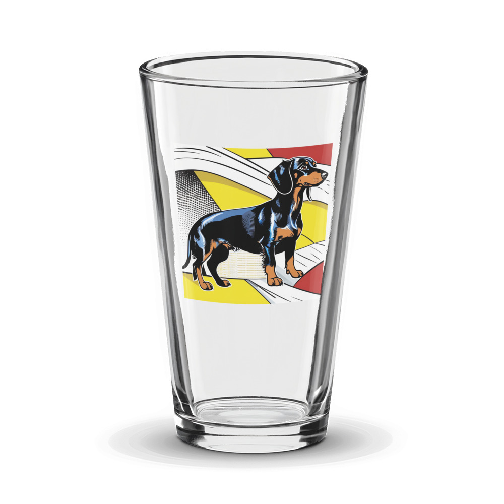 PugMug Custom Black Dachshund Glass Tumbler