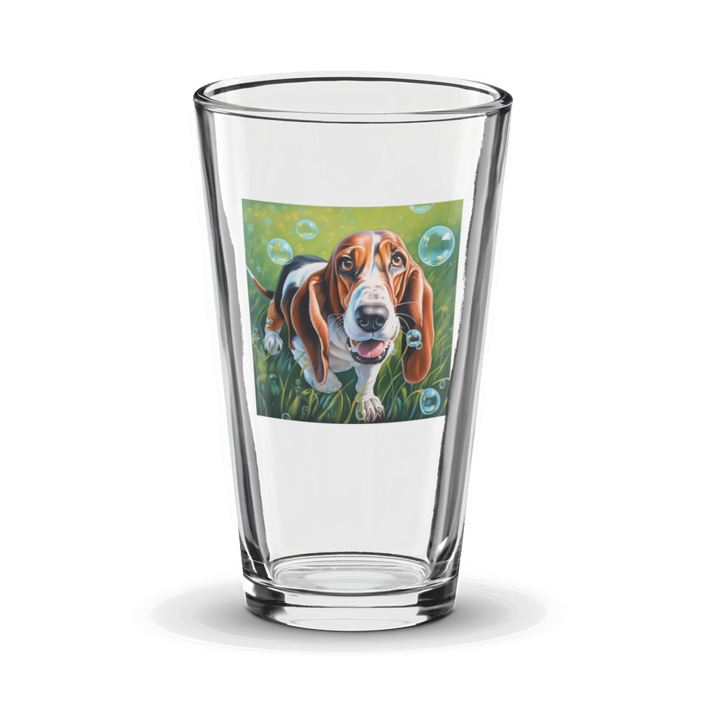 PugMug Custom Basset Hound Glass Tumbler