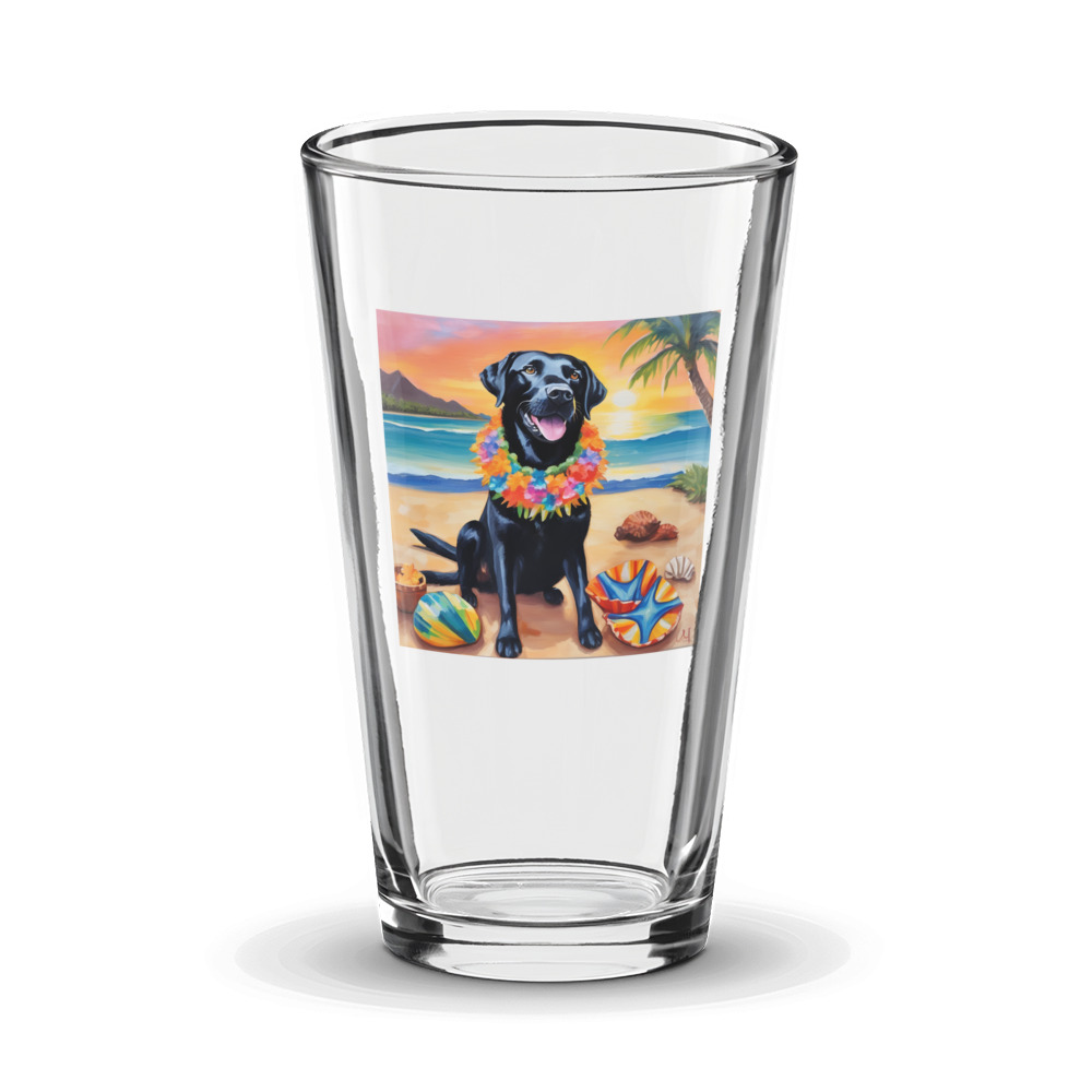 PugMug Custom Black Labrador Retriever Glass Tumbler