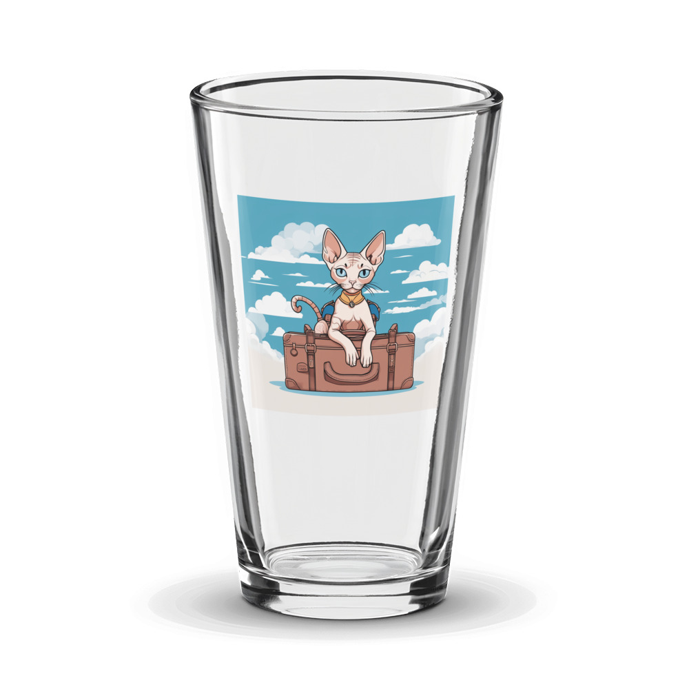 PugMug Custom Tabby Sphynx Cat Glass Tumbler