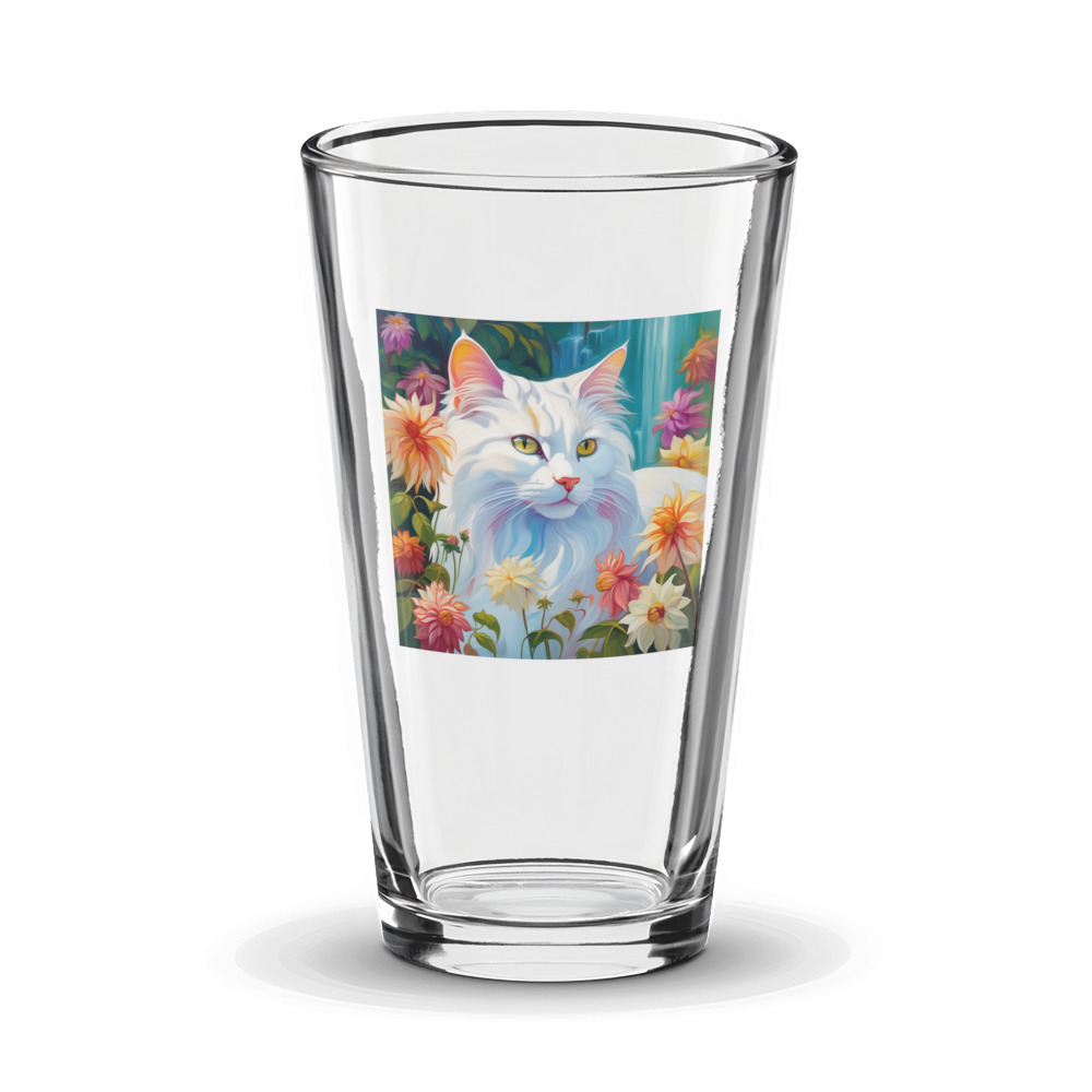 PugMug Custom White Companion Cat Glass Tumbler