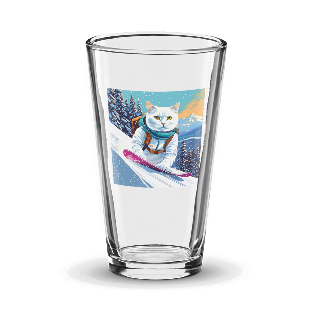 PugMug Custom White Companion Cat Glass Tumbler