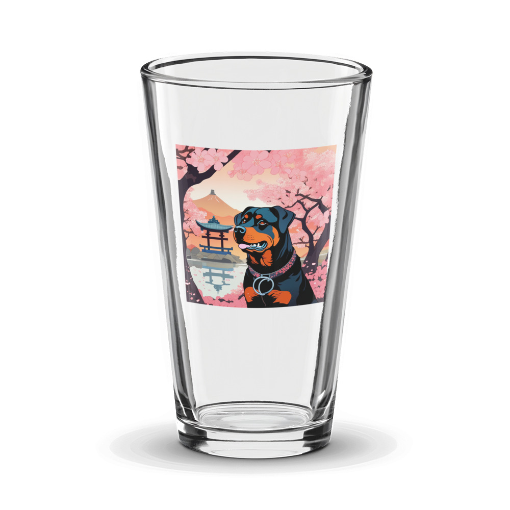 PugMug Custom Rottweiler Glass Tumbler
