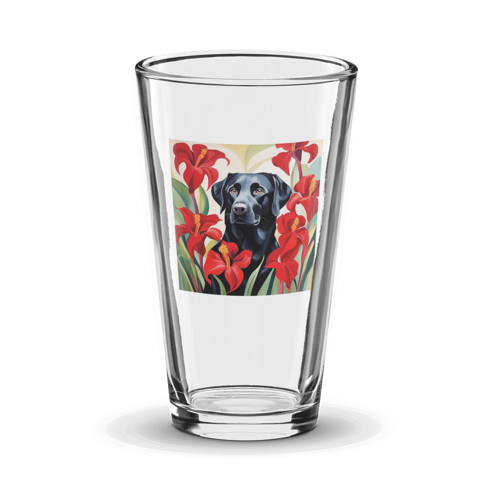 PugMug Custom Black Labrador Retriever Glass Tumbler