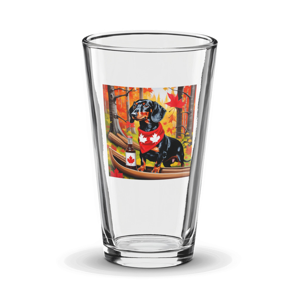 PugMug Custom Black Dachshund Glass Tumbler