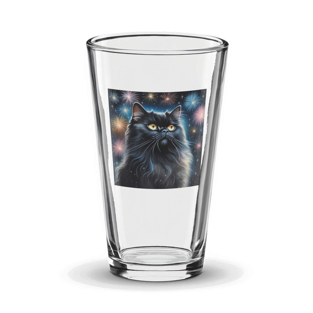 PugMug Custom Black Persian Cat Glass Tumbler