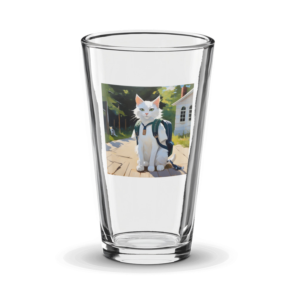 PugMug Custom White Companion Cat Glass Tumbler