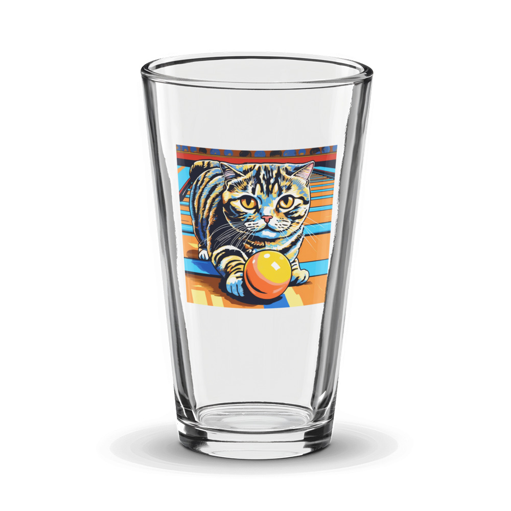 PugMug Custom Tabby Scottish Fold Cat Glass Tumbler