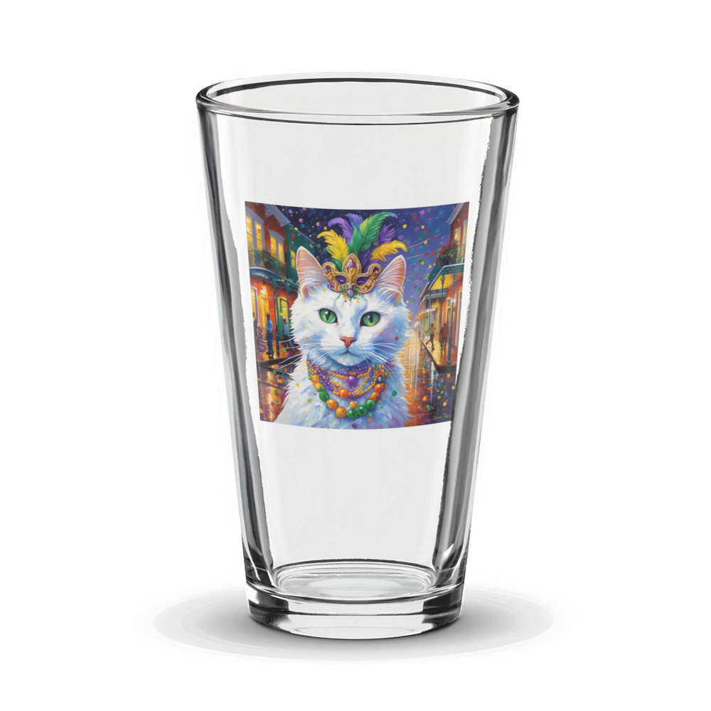 PugMug Custom White Companion Cat Glass Tumbler