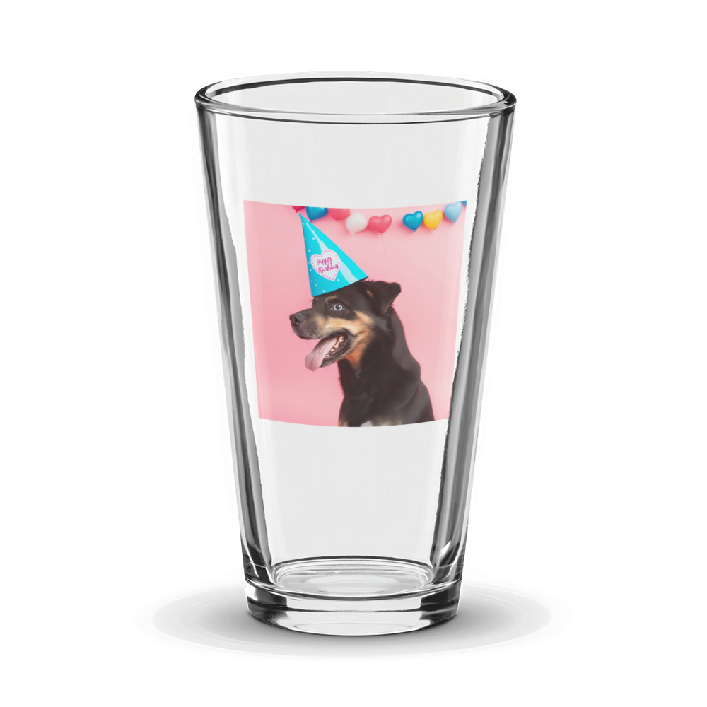 PugMug Custom Blue Glass Tumbler
