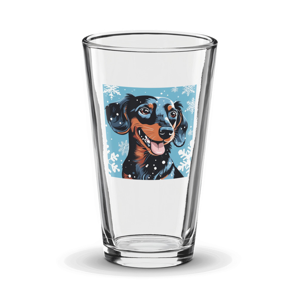 PugMug Custom Black Dachshund Glass Tumbler