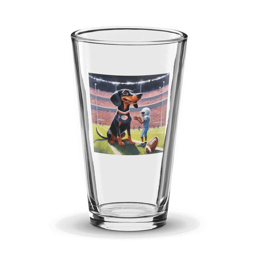 PugMug Custom Black Dachshund Glass Tumbler