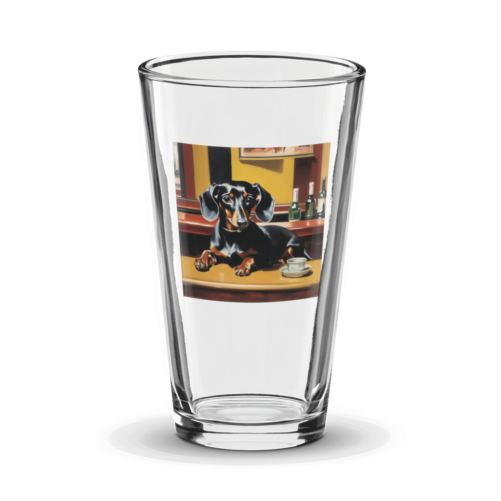 PugMug Custom Black Dachshund Glass Tumbler
