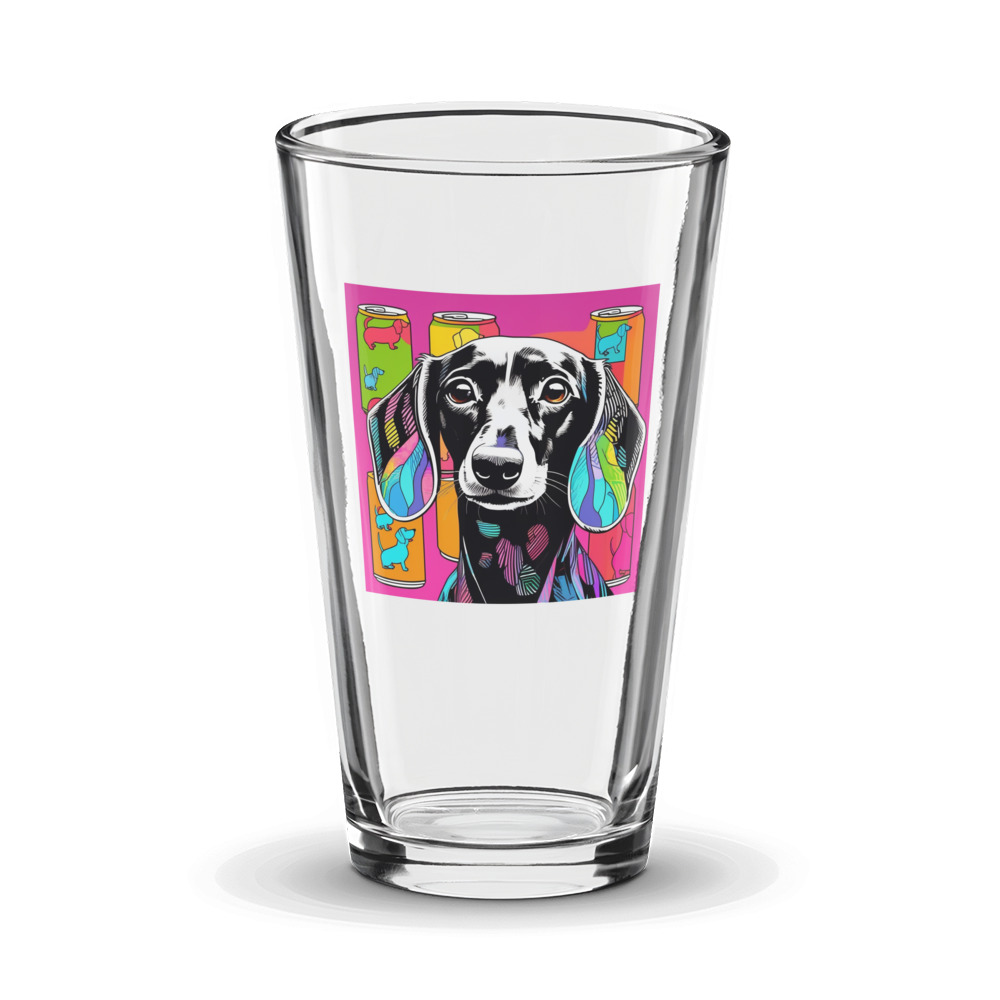 PugMug Custom Black Dachshund Glass Tumbler