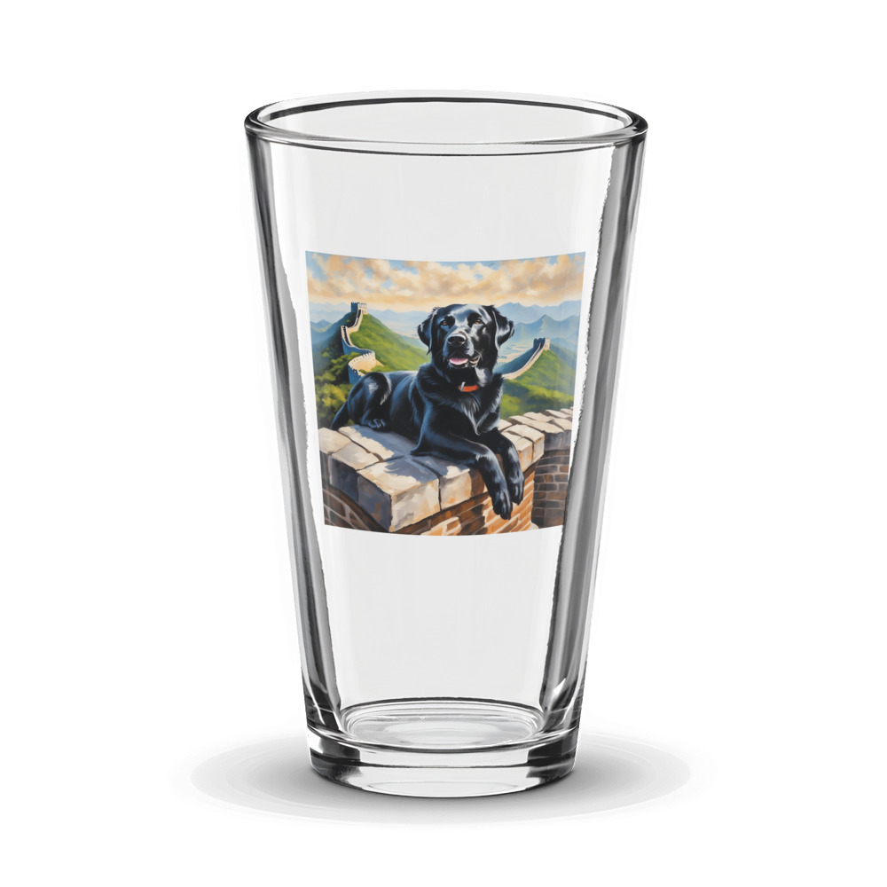 PugMug Custom Black Labrador Retriever Glass Tumbler