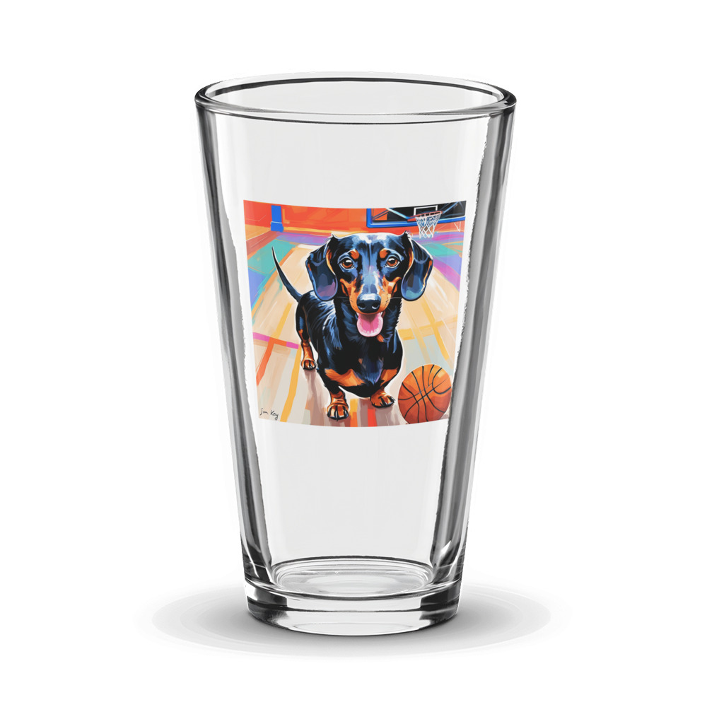PugMug Custom Black Dachshund Glass Tumbler