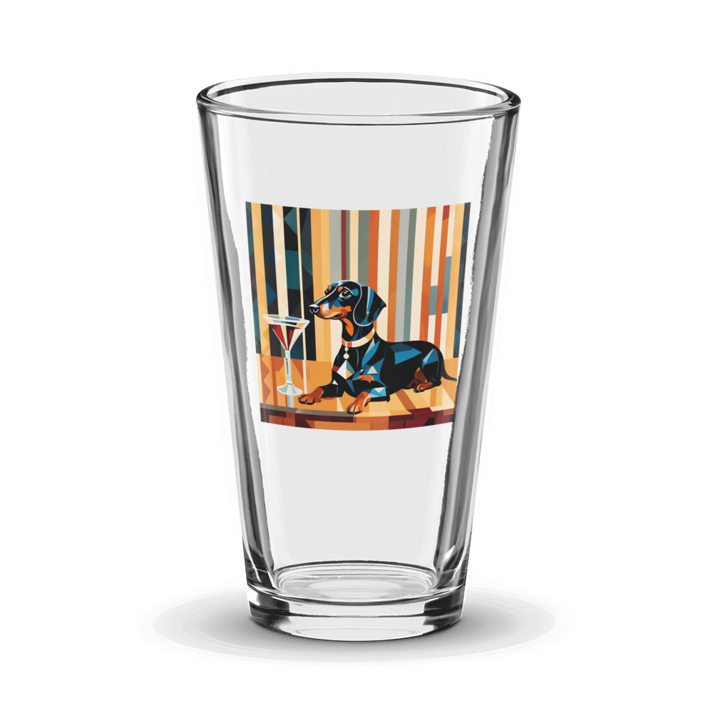 PugMug Custom Black Dachshund Glass Tumbler