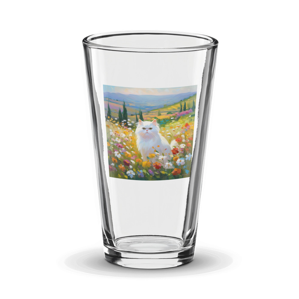 PugMug Custom White Persian Cat Glass Tumbler
