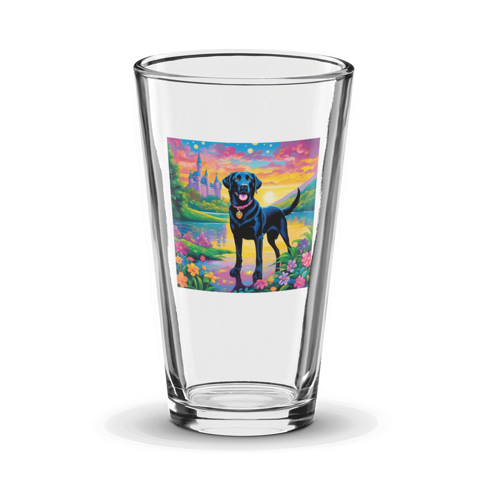 PugMug Custom Black Labrador Retriever Glass Tumbler