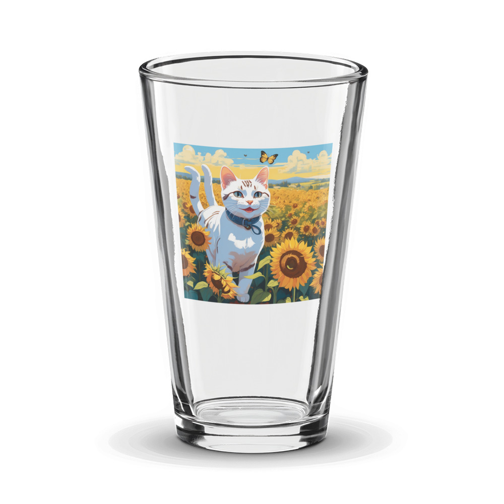 PugMug Custom White American Shorthair Cat Glass Tumbler