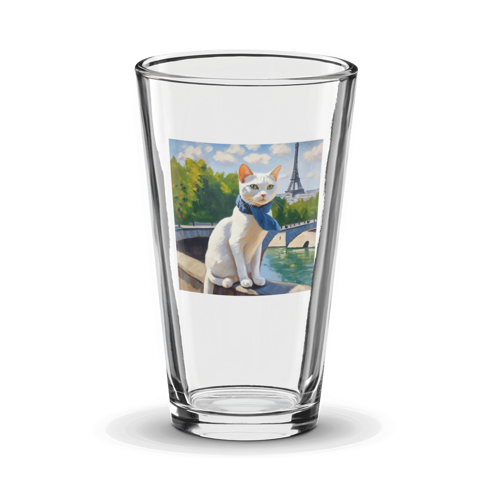 PugMug Custom White Companion Cat Glass Tumbler