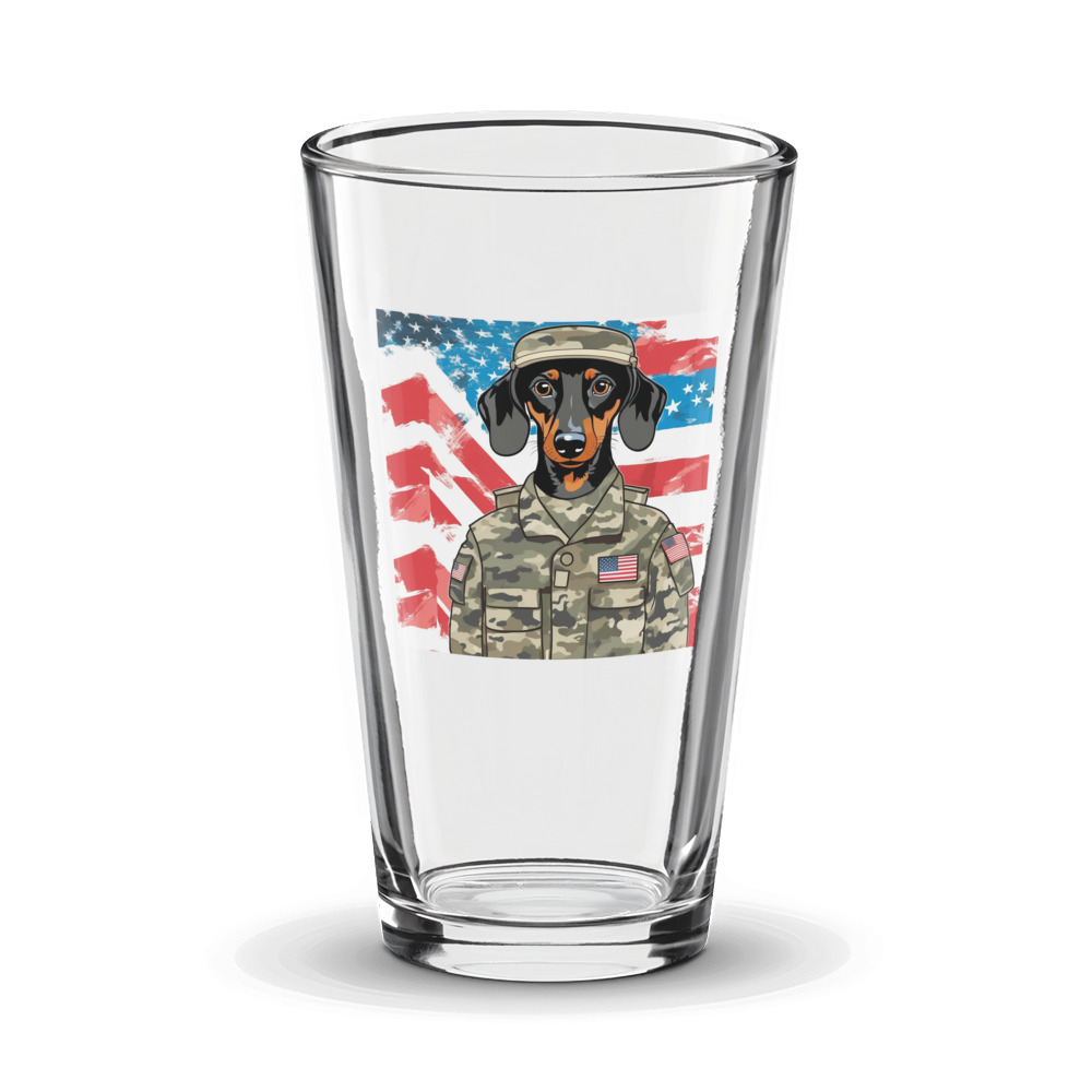 PugMug Custom Black Dachshund Glass Tumbler