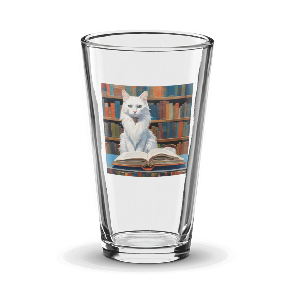 PugMug Custom White Companion Cat Glass Tumbler