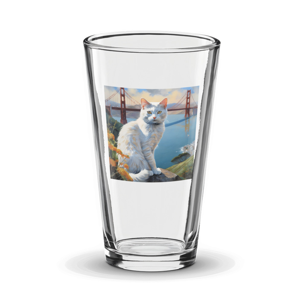 PugMug Custom White Companion Cat Glass Tumbler