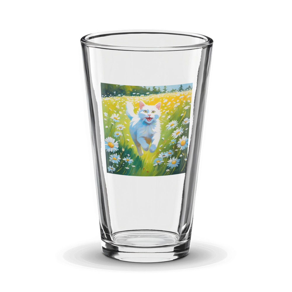 PugMug Custom White Companion Cat Glass Tumbler