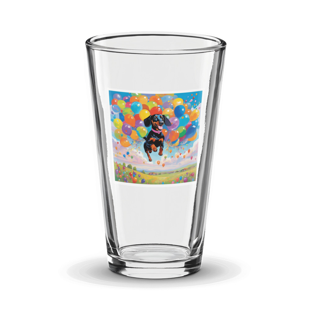 PugMug Custom Black Dachshund Glass Tumbler