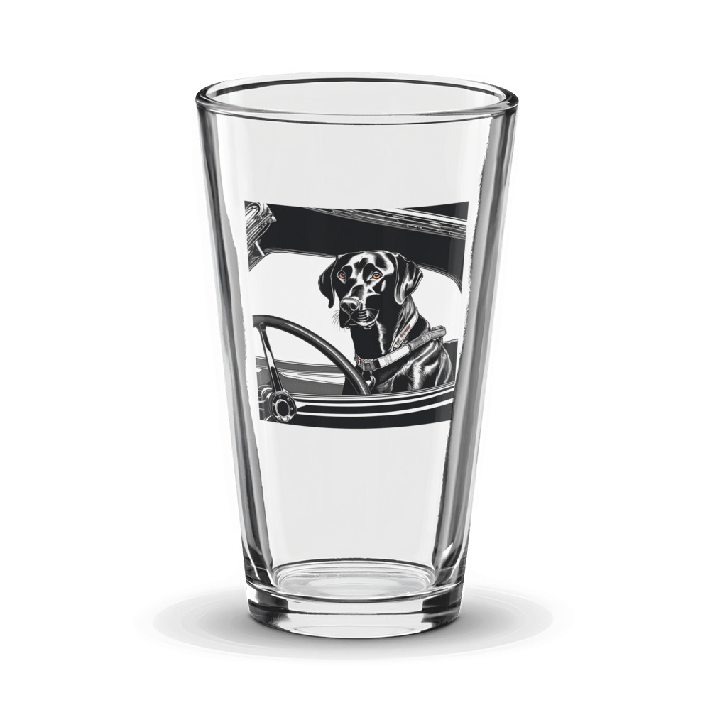 PugMug Custom Black Labrador Retriever Glass Tumbler