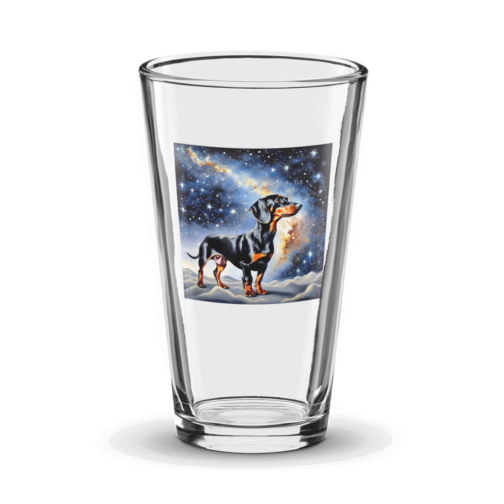 PugMug Custom Black Dachshund Glass Tumbler