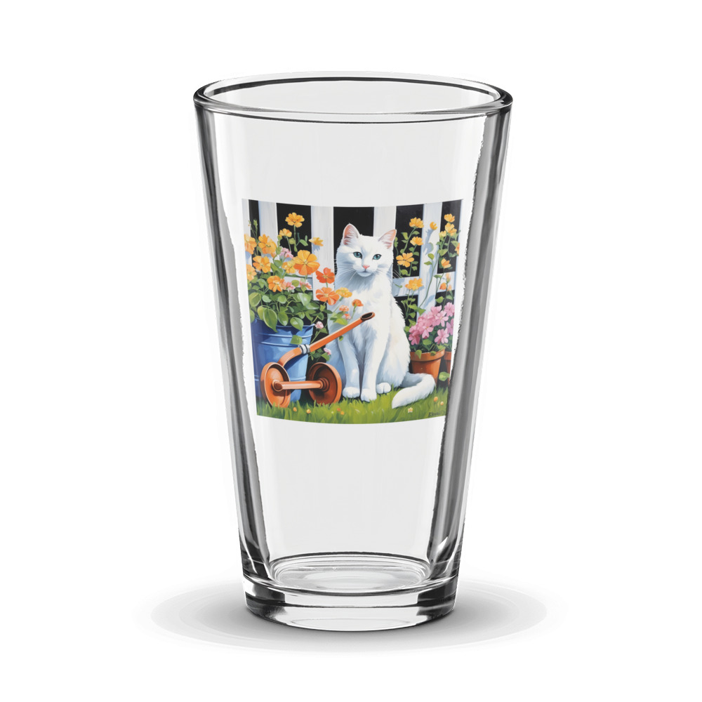 PugMug Custom White Companion Cat Glass Tumbler