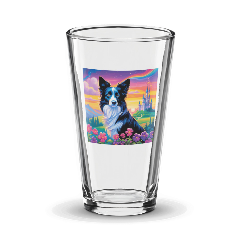 PugMug Custom Border Collie Glass Tumbler