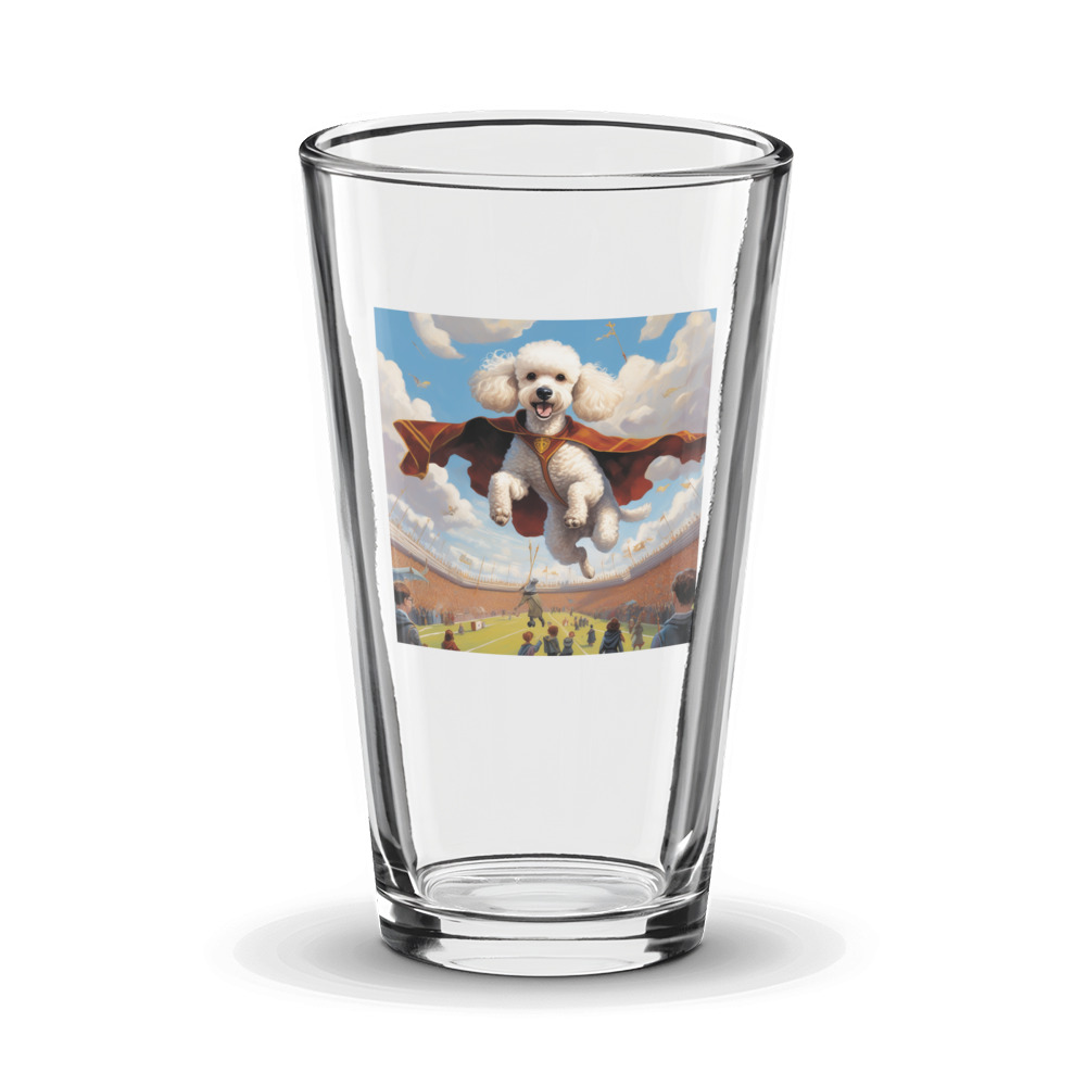 PugMug Custom White Poodle Glass Tumbler