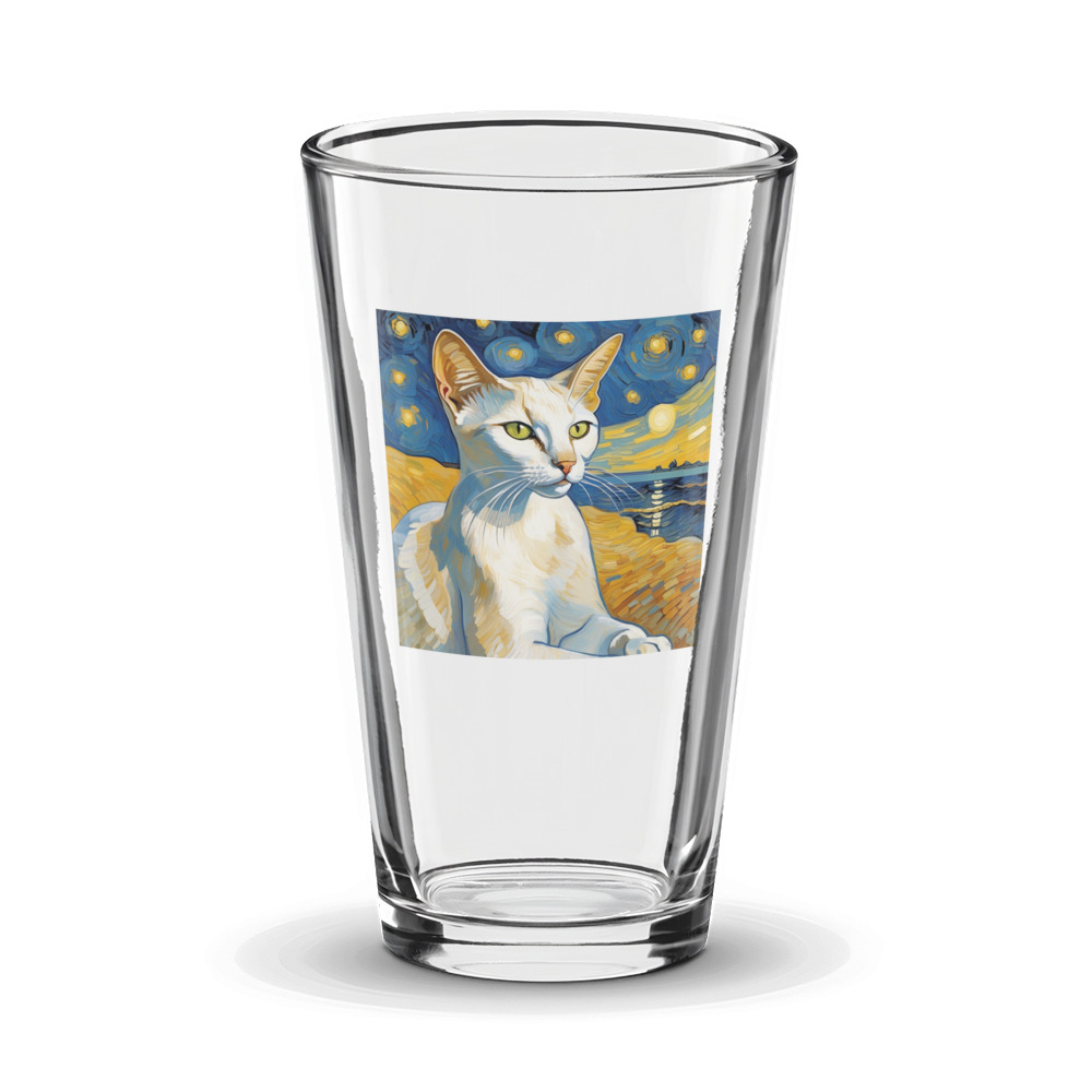 PugMug Custom White Abyssinian Cat Glass Tumbler
