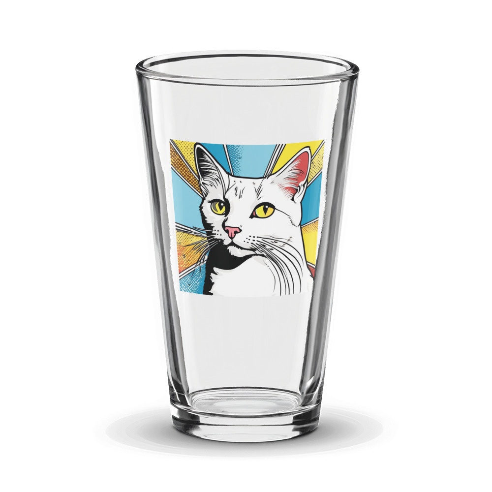 PugMug Custom White Companion Cat Glass Tumbler