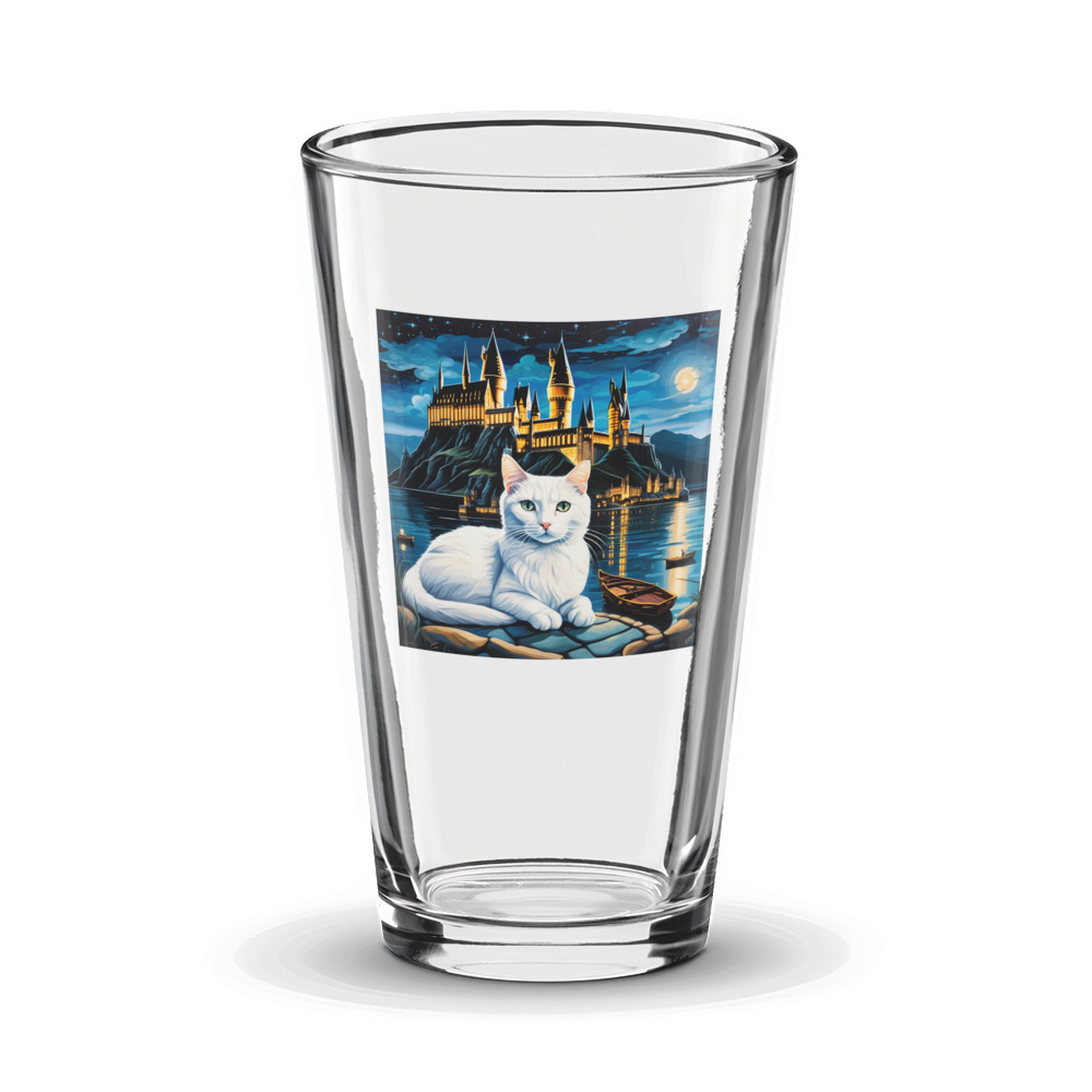 PugMug Custom White Companion Cat Glass Tumbler