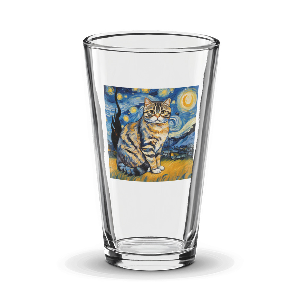 PugMug Custom Tabby Scottish Fold Cat Glass Tumbler