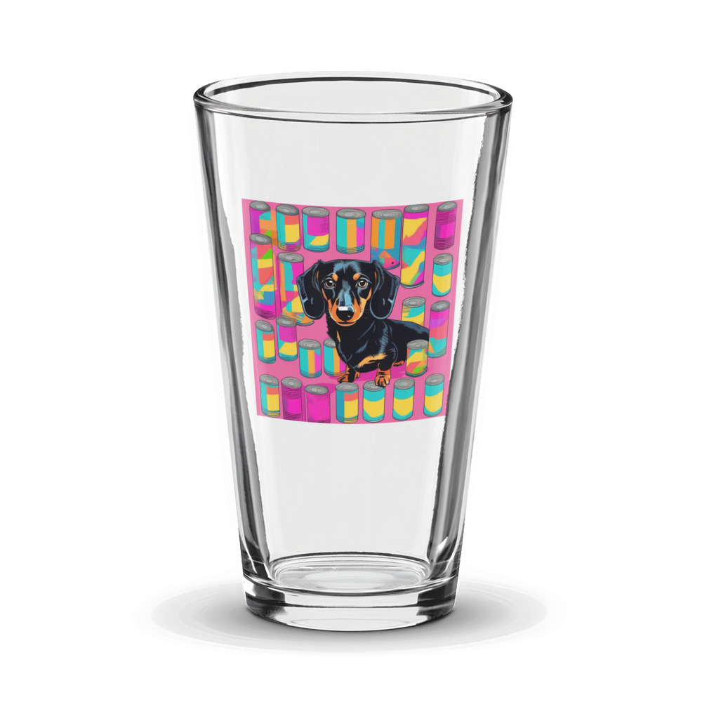 PugMug Custom Black Dachshund Glass Tumbler