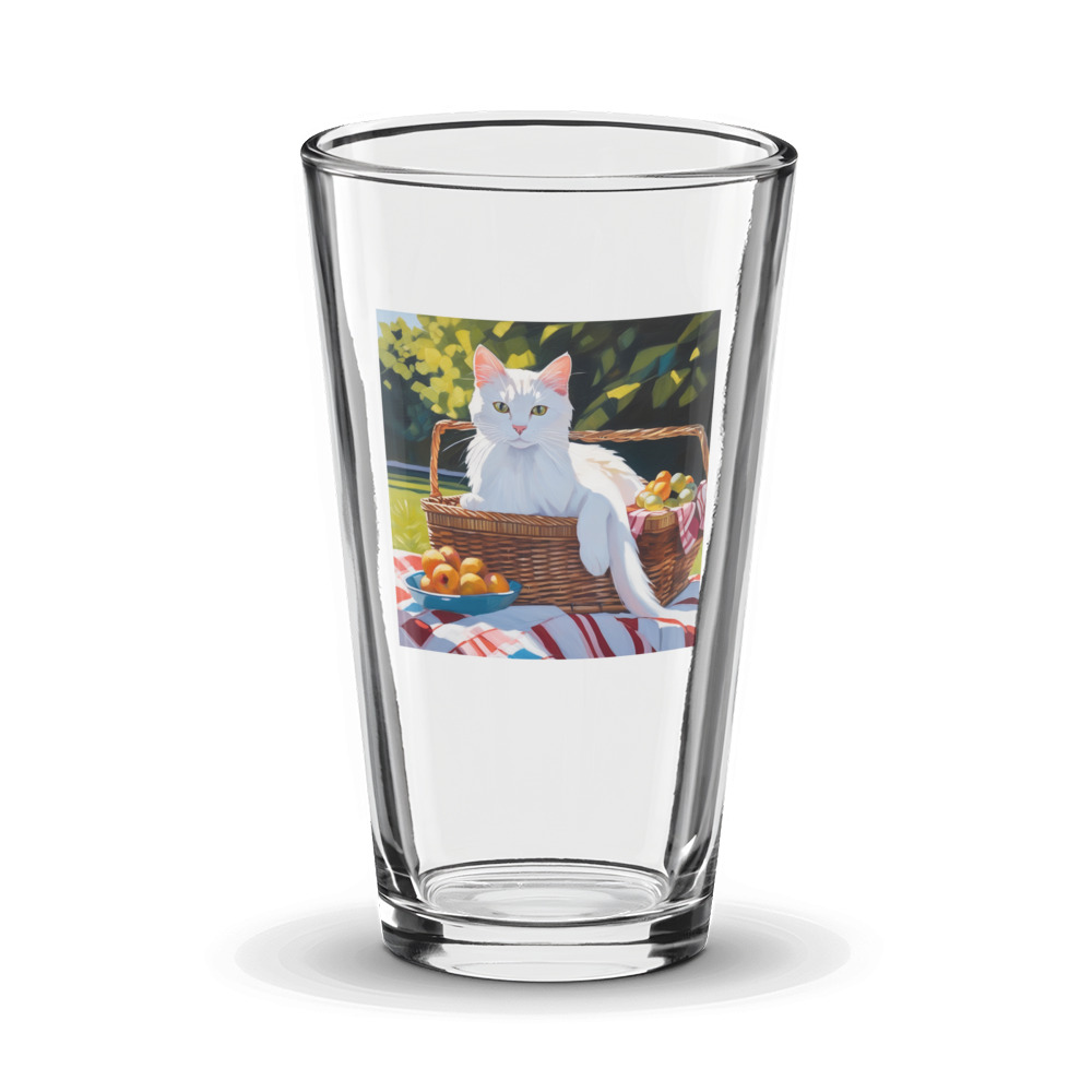 PugMug Custom White Companion Cat Glass Tumbler