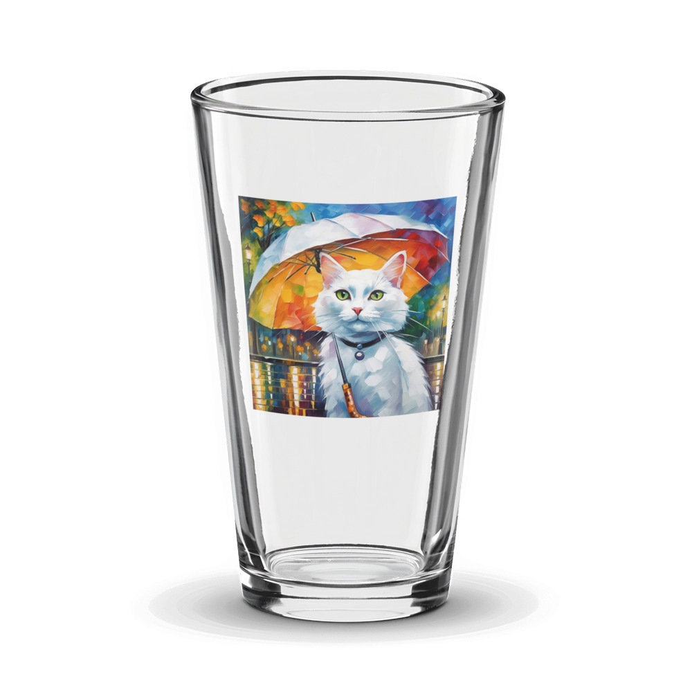 PugMug Custom White Companion Cat Glass Tumbler