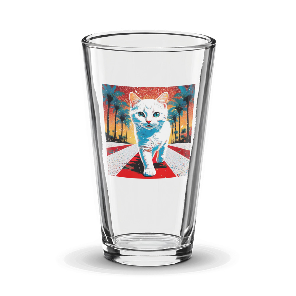 PugMug Custom White Companion Cat Glass Tumbler