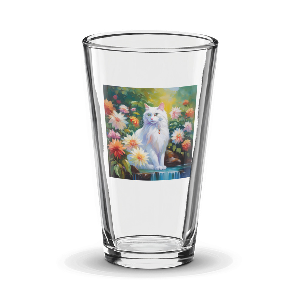 PugMug Custom White Companion Cat Glass Tumbler